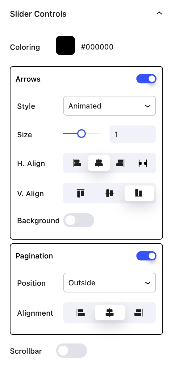 Nectar Carousel Settings