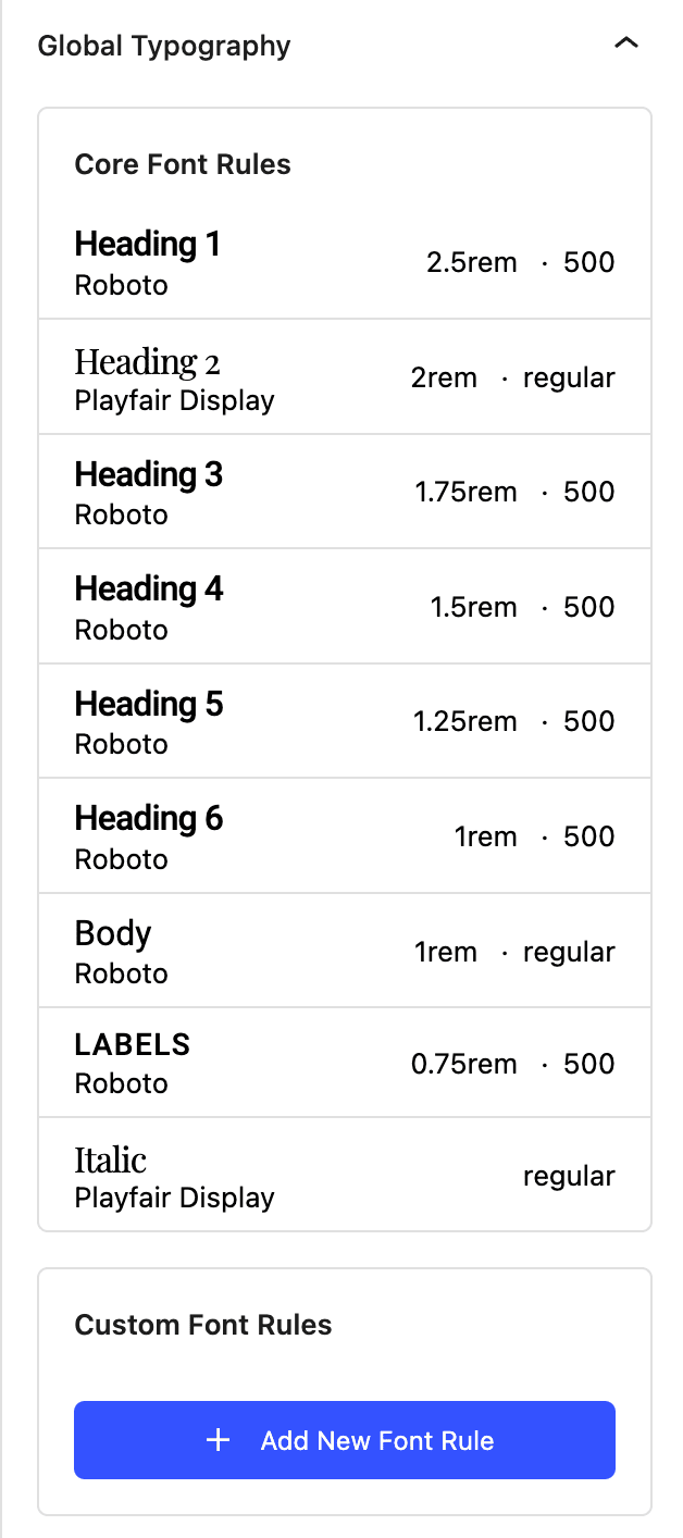 Nectarblocks Global Typography