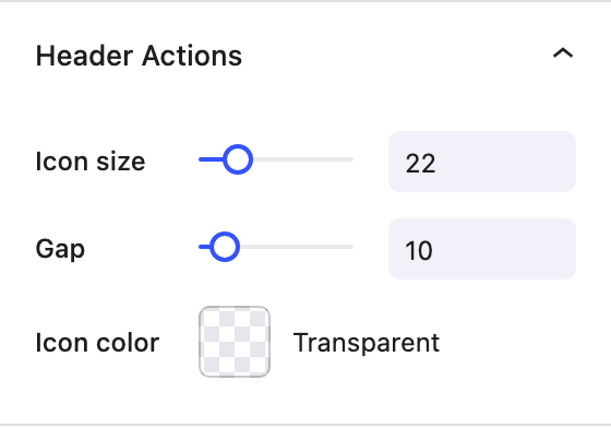 Nectar Header Actions Settings