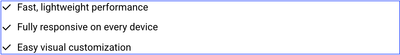 Icon List block on the canvas