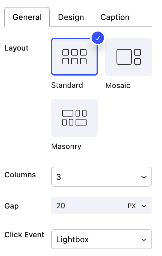Nectarblocks Image Grid General Settings