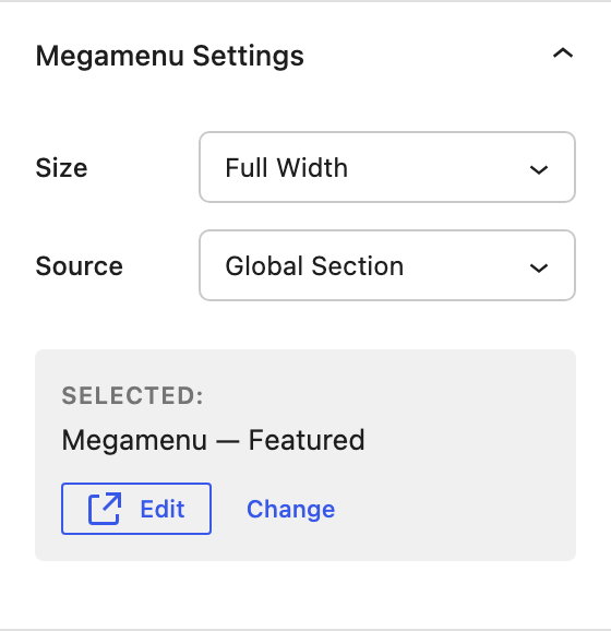 Nectar Megamenu Settings