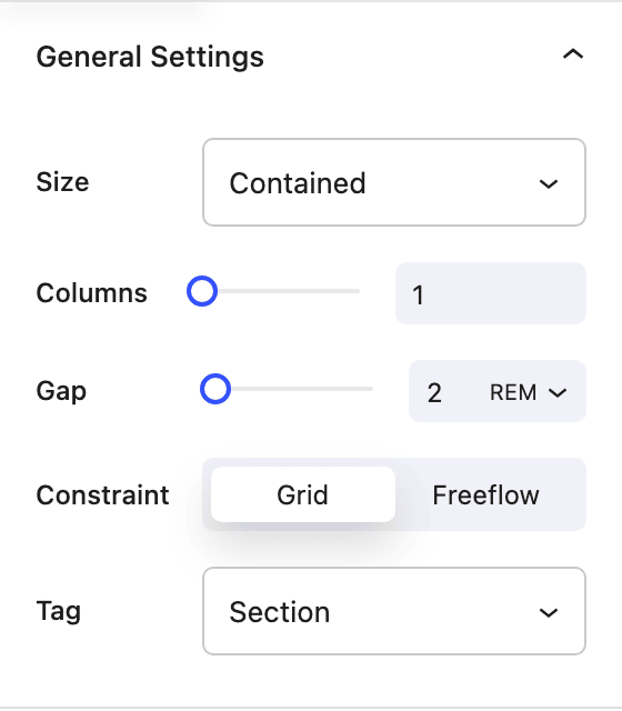 Tag dropdown in the block sidebar