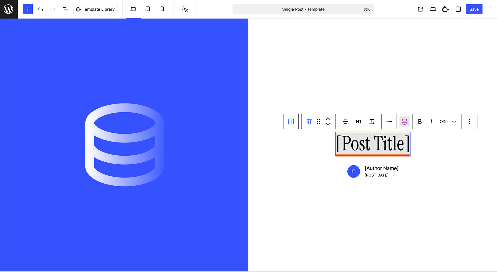 single post template editor